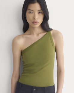 RetroSoft Cotton One-Shoulder Tank | Mayfly