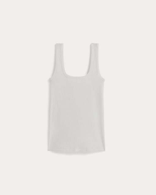 Alternative view of The Luxe Rib Square-Neck Tank | White