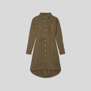 Alternative view of The City Stripe Draped Shirt Dress | Beech