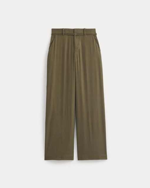 Alternative view of Wide-Leg Belted Pant in Stretch Linen | Beech | Regular