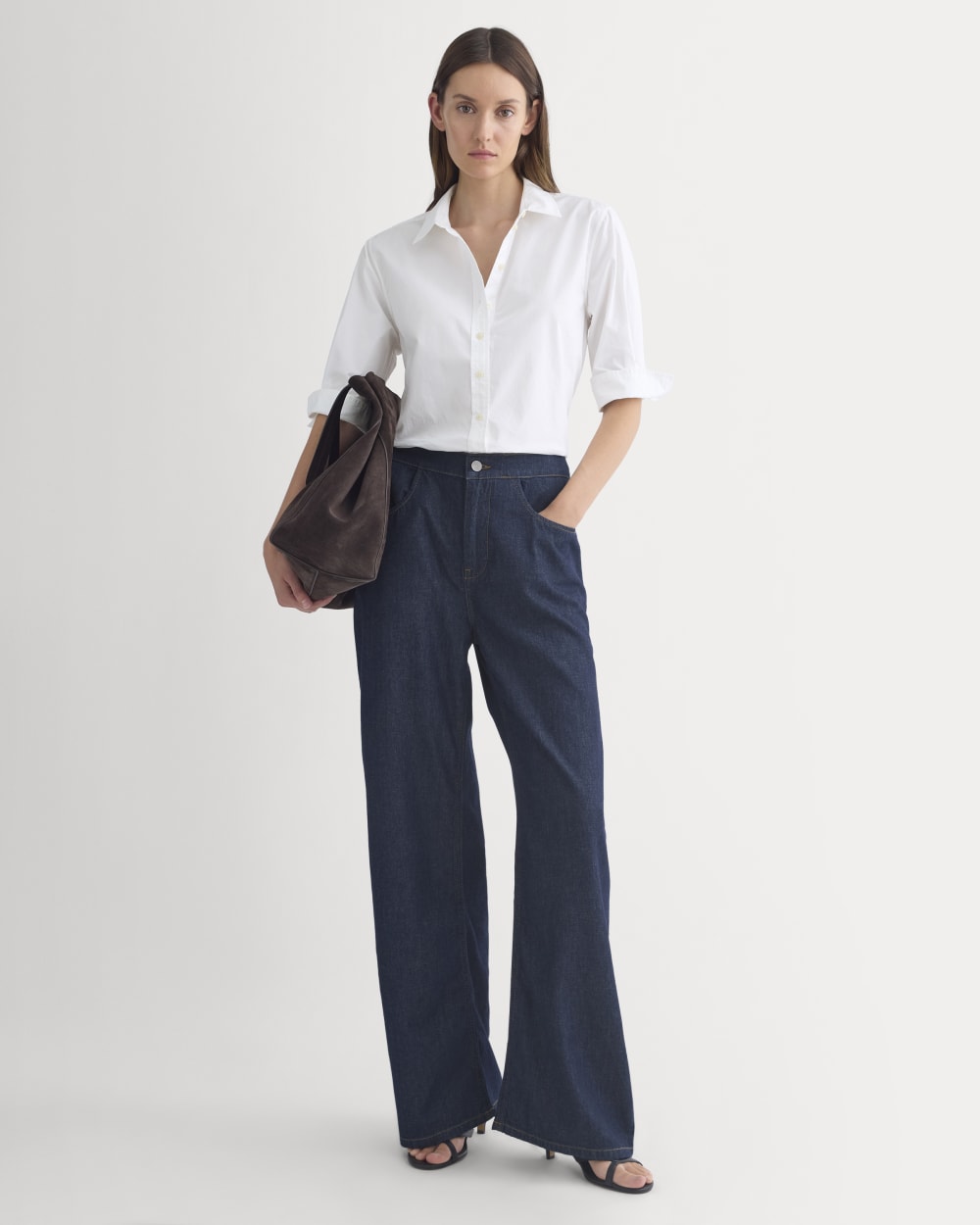 Cuff Detail Shirt in Lightweight Cotton | White - Image 3