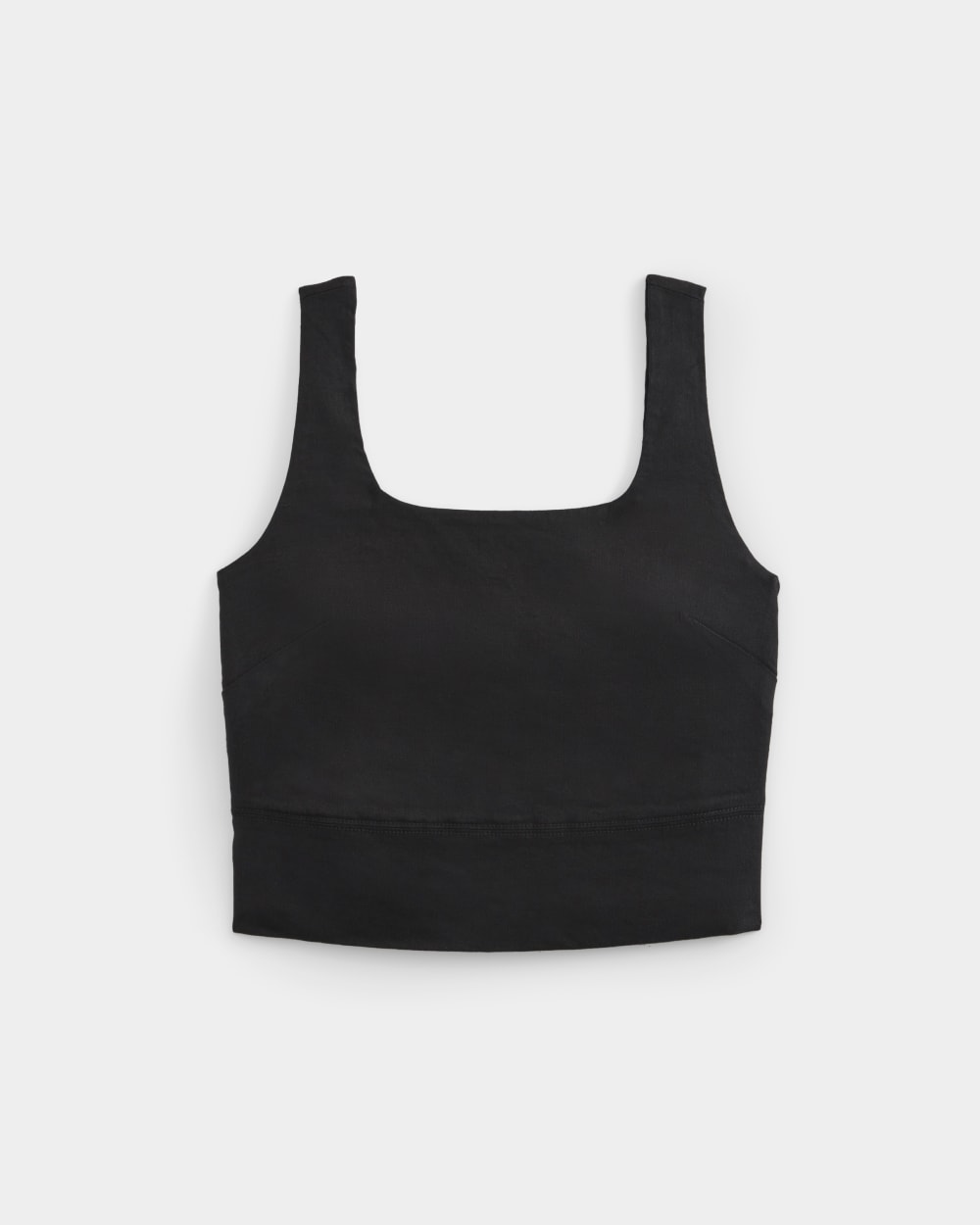 Square Tank in Stretch Linen | Black - Image 2