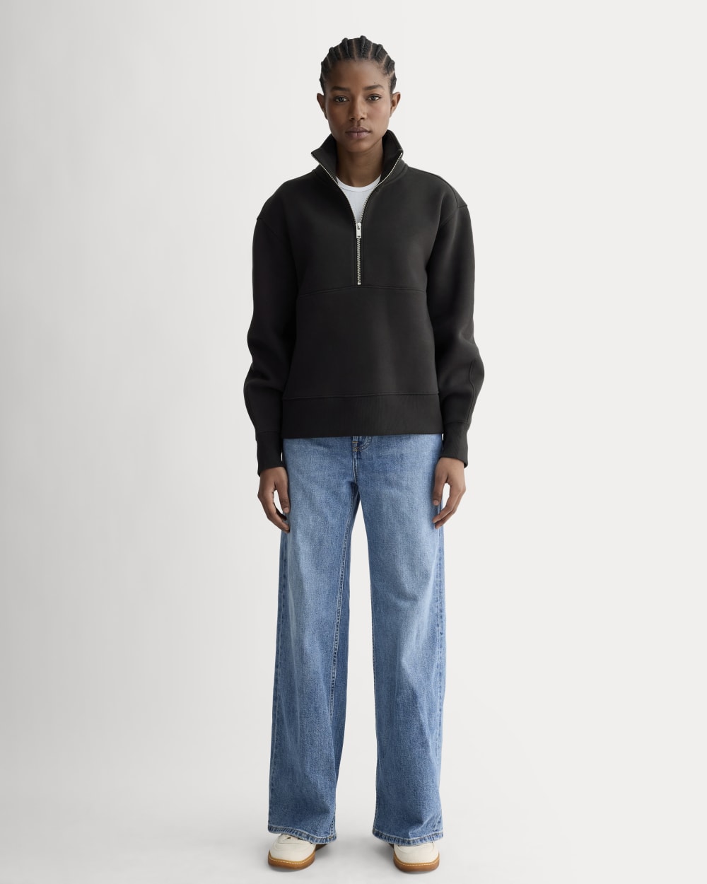 Luxe Fleece Half-Zip Sweatshirt | Black - Image 3