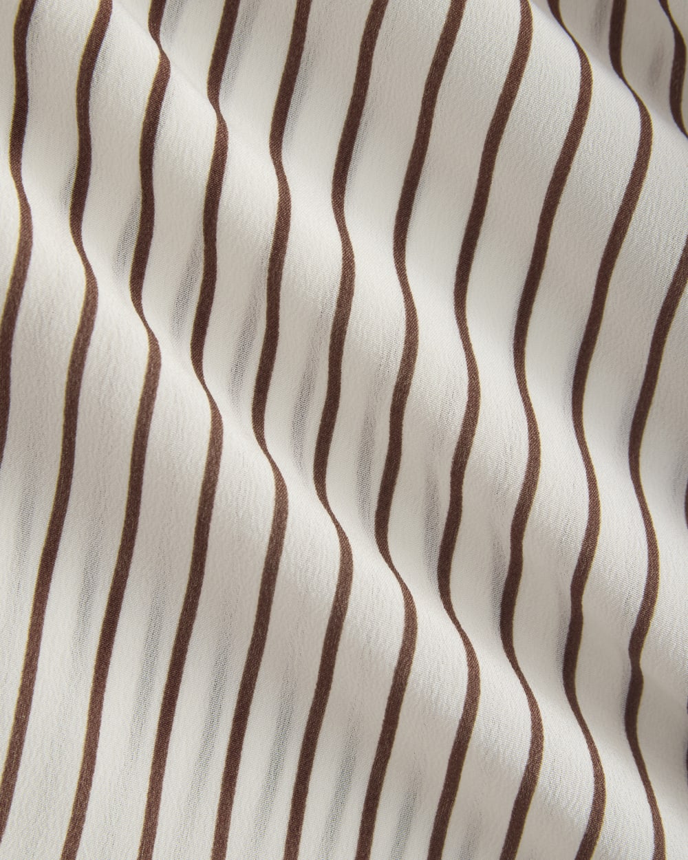 Shrunken Top in Washable Silk | Bone / Toffee Stripe - Image 7