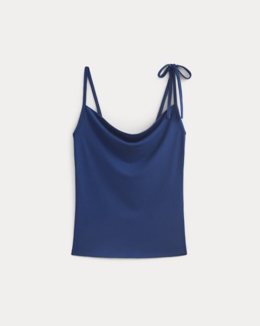 Alternative view of Tie-Shoulder Tank | Estate Blue