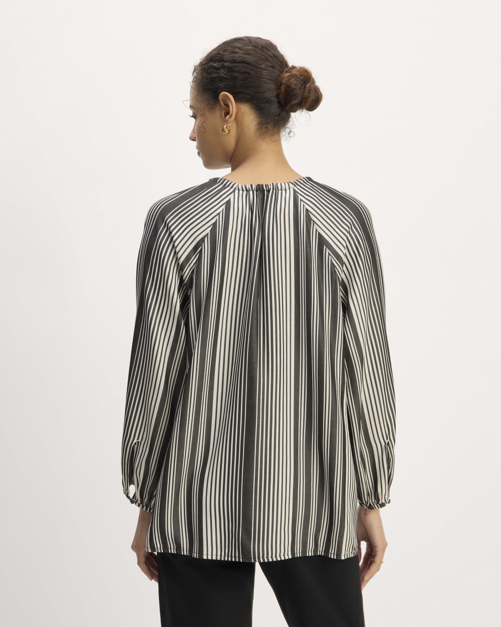 The Gathered Shirt in Butterlite | Black / Bone - Image 6