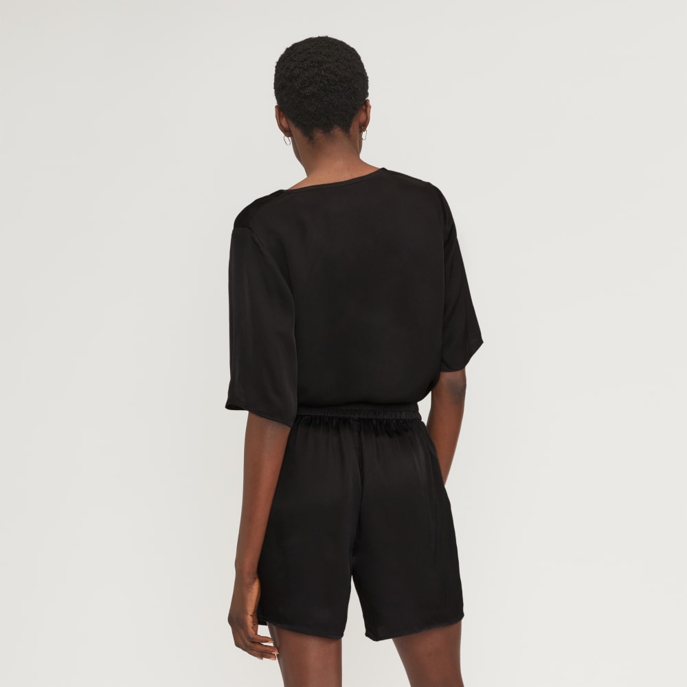 The Satin Relaxed Tee | Black - Image 3