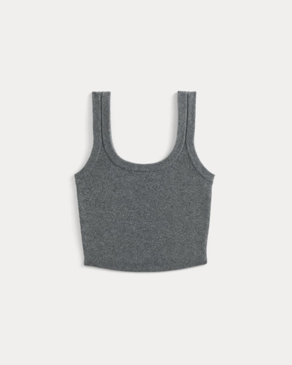 Cashmere Cropped Tank | Heather Charcoal - Image 2