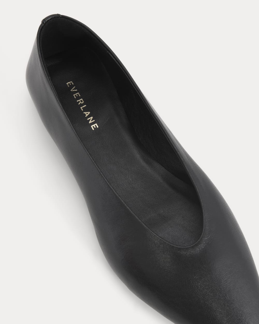 Made in Italy Almond-Toe Flat | Black Leather - Image 2