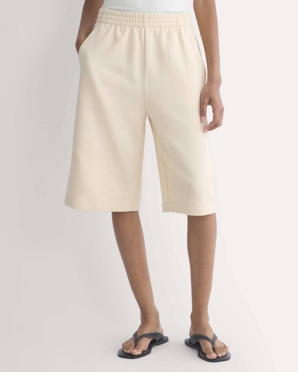 Lightweight Terry Long Shorts | Parchment - Image 3