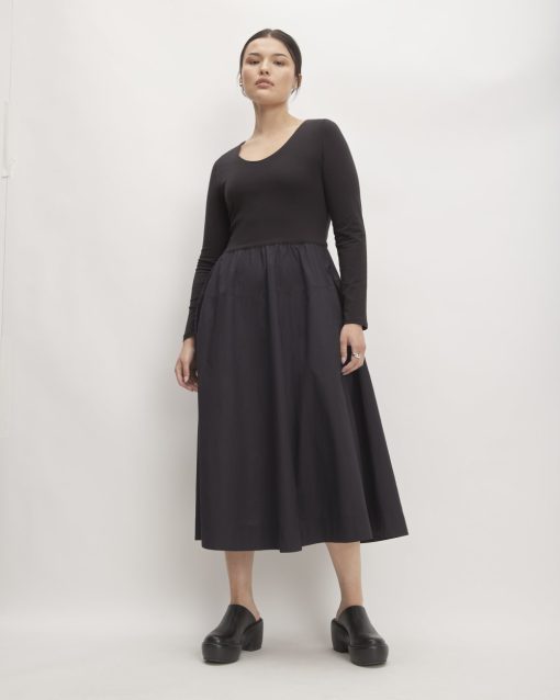 The Long-Sleeve Riviera Dress | Black