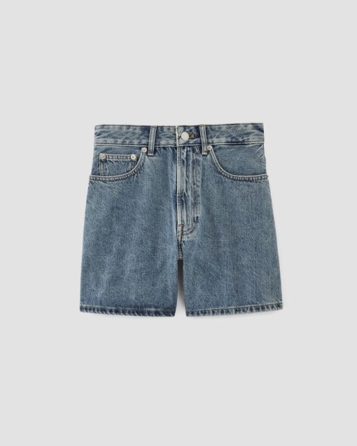 Alternative view of The A-Line Denim Short | Mid Blue