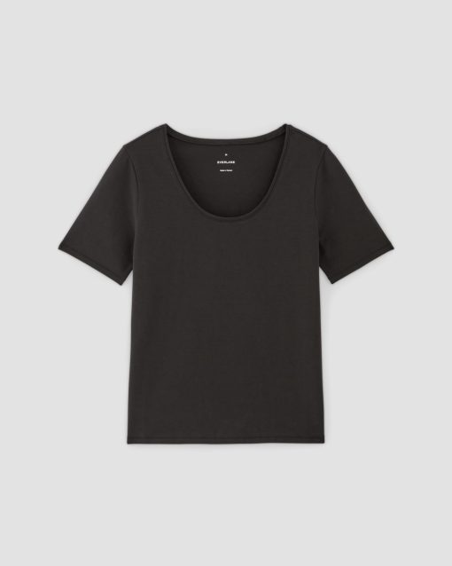Alternative view of The Form Scoop-Neck Tee | Black