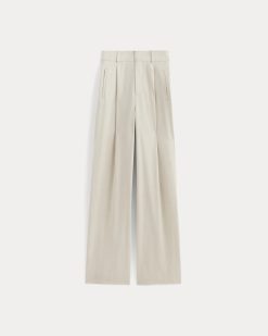 Alternative view of The Draper Pleated Pant in Buttersmooth | Heathered Oat | 30 Inseam