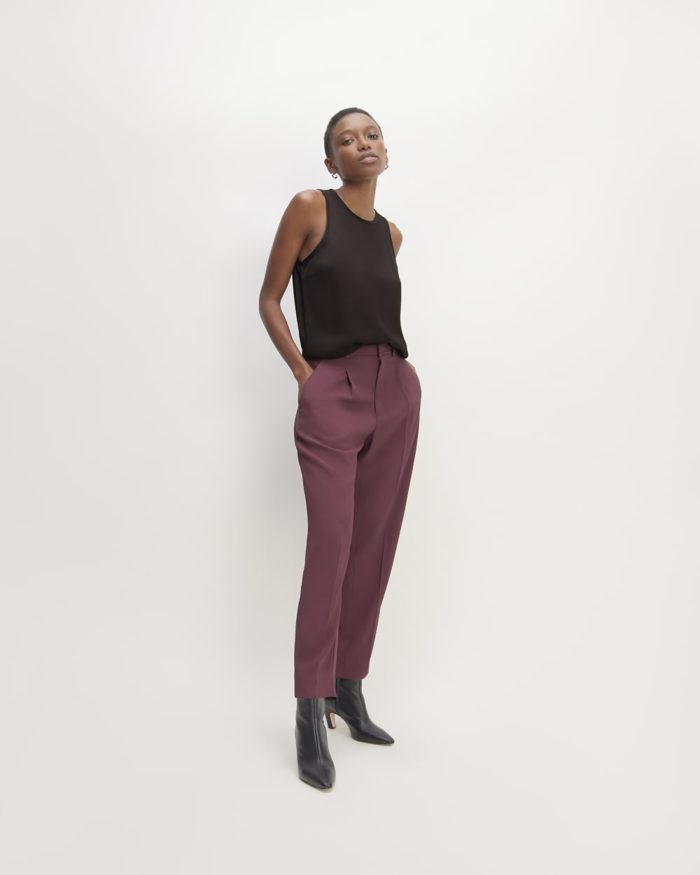 The Satin Racerback Top | Black - Image 3