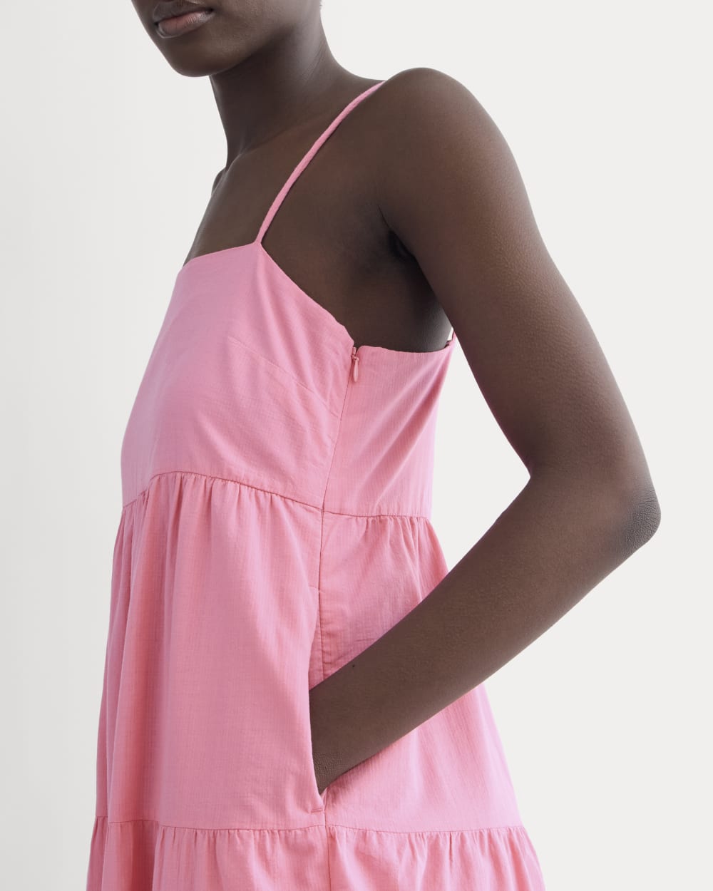 The Gauze Tiered Dress | Deep Pink - Image 3