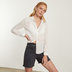 Alternative view of The Button Smock Top | White
