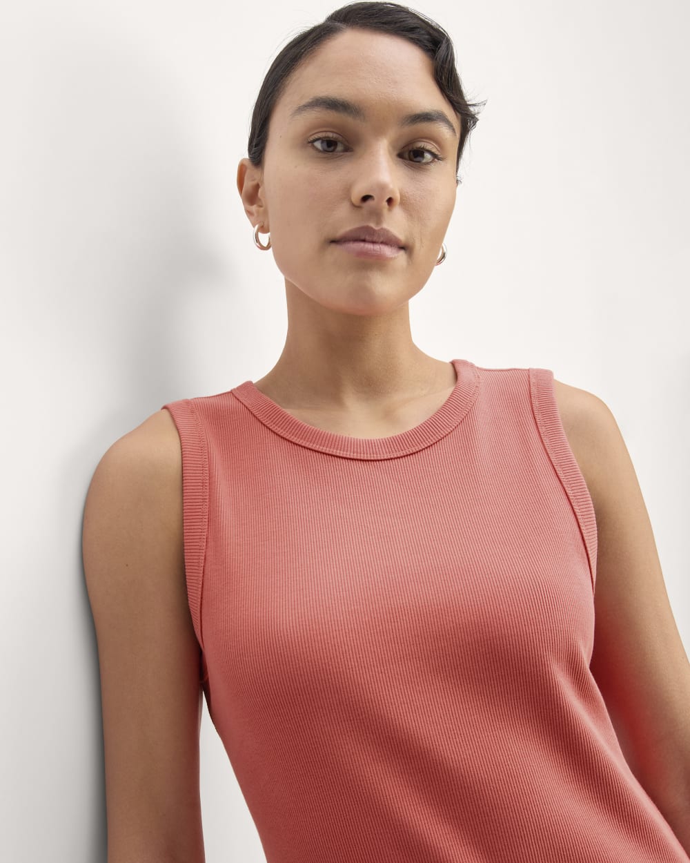 The Ribbed Mini Dress | Coral - Image 4