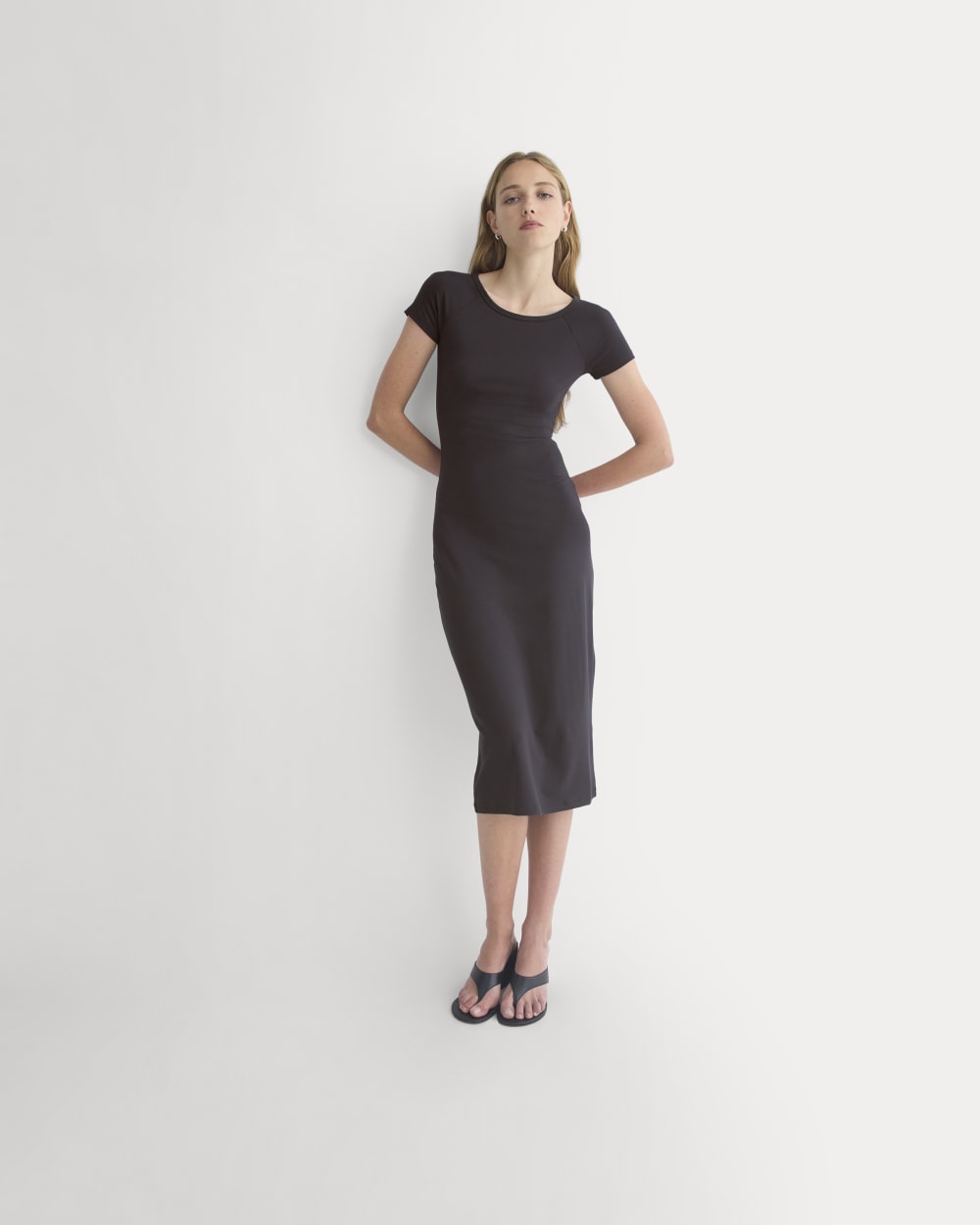 Raglan Midi Dress | Black - Image 8