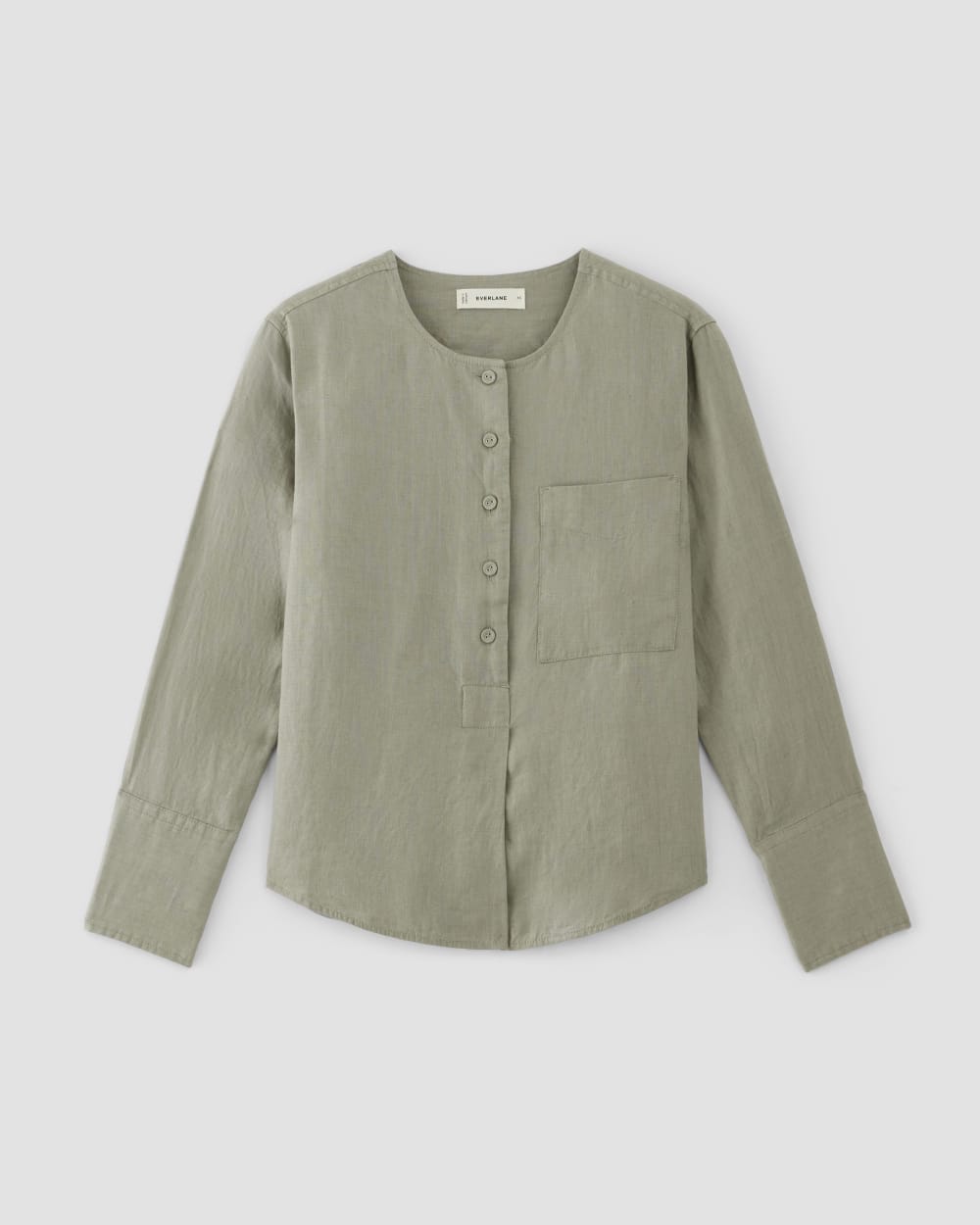 The Popover Shirt in Linen | Sage Green - Image 2