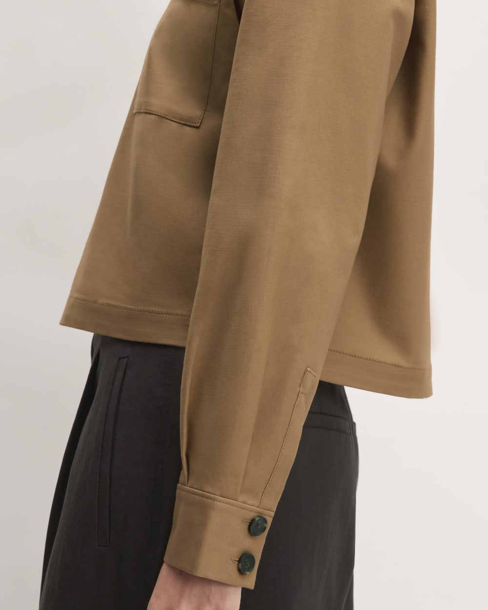The Structured Cotton Cropped Shirt | Toasted Coconut - Image 5