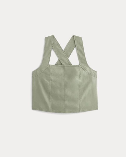 Alternative view of The Crossback Tank in Linen | Seagrass