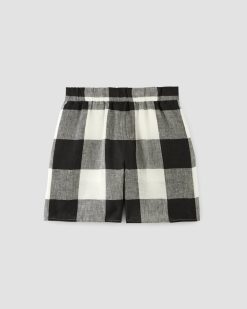 Alternative view of The Linen Easy Short | Bone / Black Check