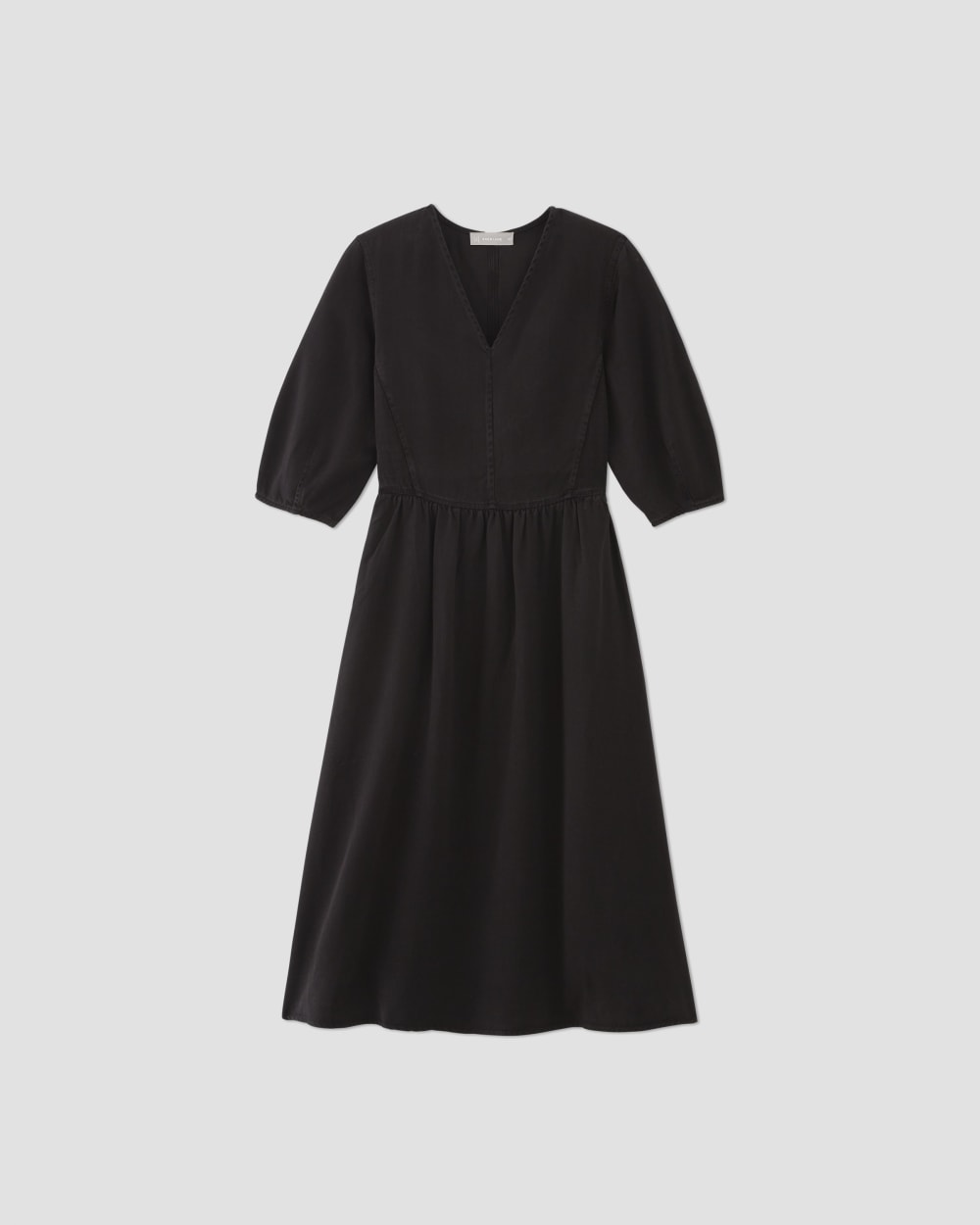 The TENCEL™ Puff-Sleeve Dress | Black - Image 2