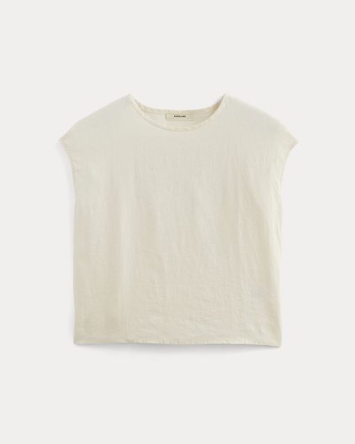 Alternative view of The Muscle Top in Linen | Bone