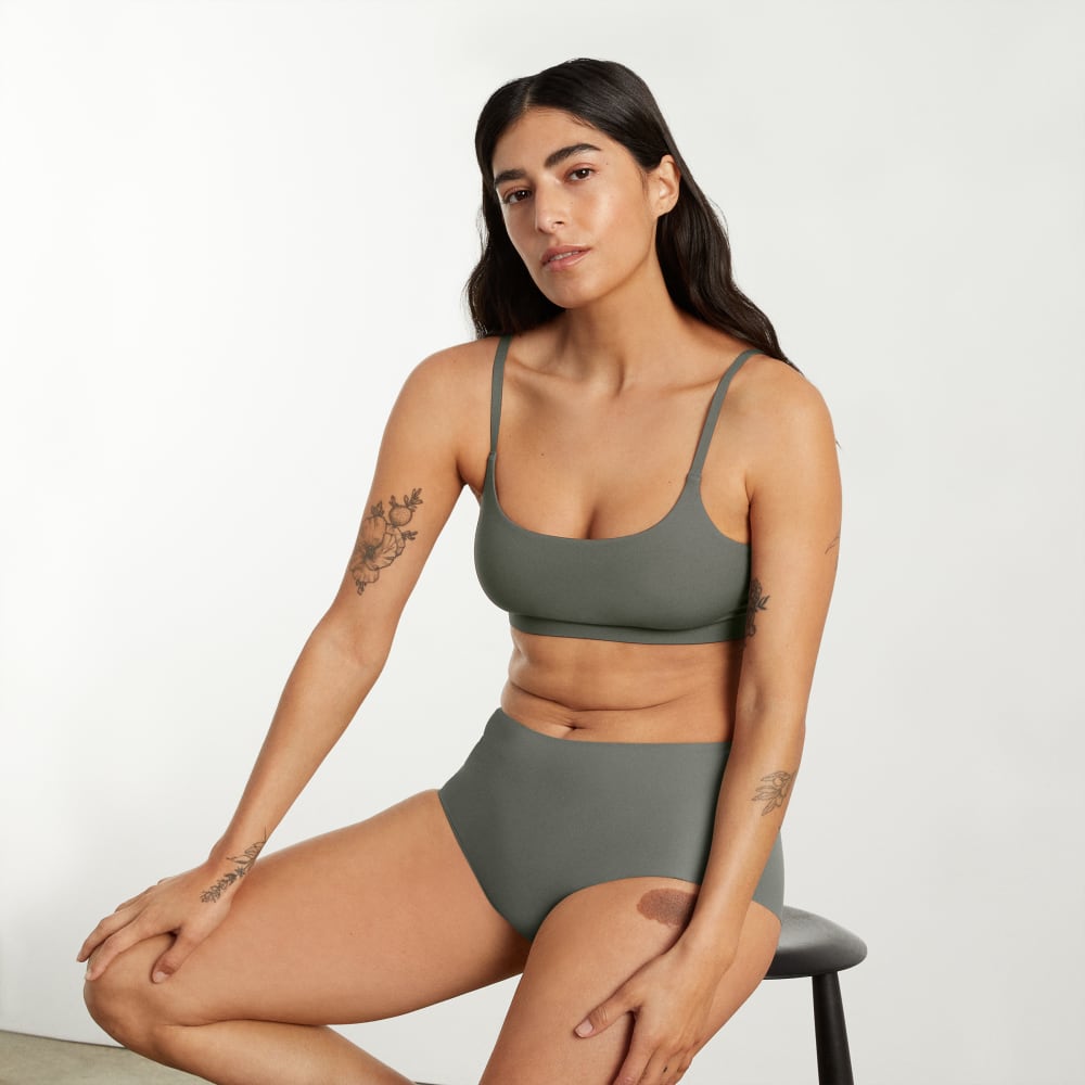 The Invisible Square-Neck Bralette | Pewter Green - Image 6