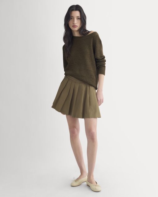 Utility Pleated Mini Skirt | Olive