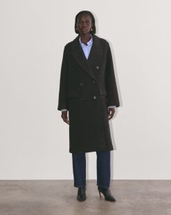 The Double-Breasted Coat in Wool | Heather Charcoal