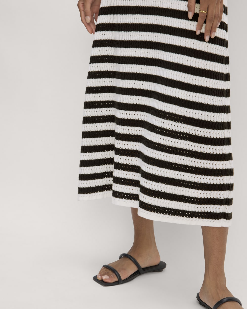 The Crochet Knit Tank Dress | Bone / Black - Image 5