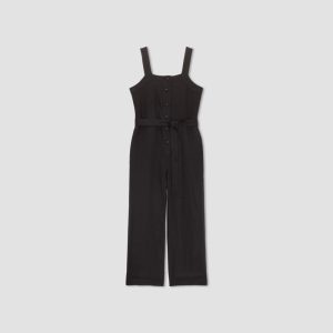 Alternative view of The Linen Jumpsuit | Black