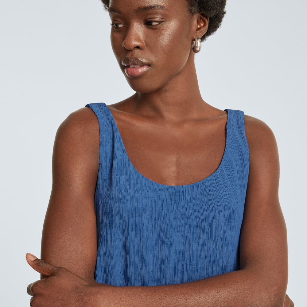 The Naia™ Ripple Tank Dress | Deep Blue - Image 4