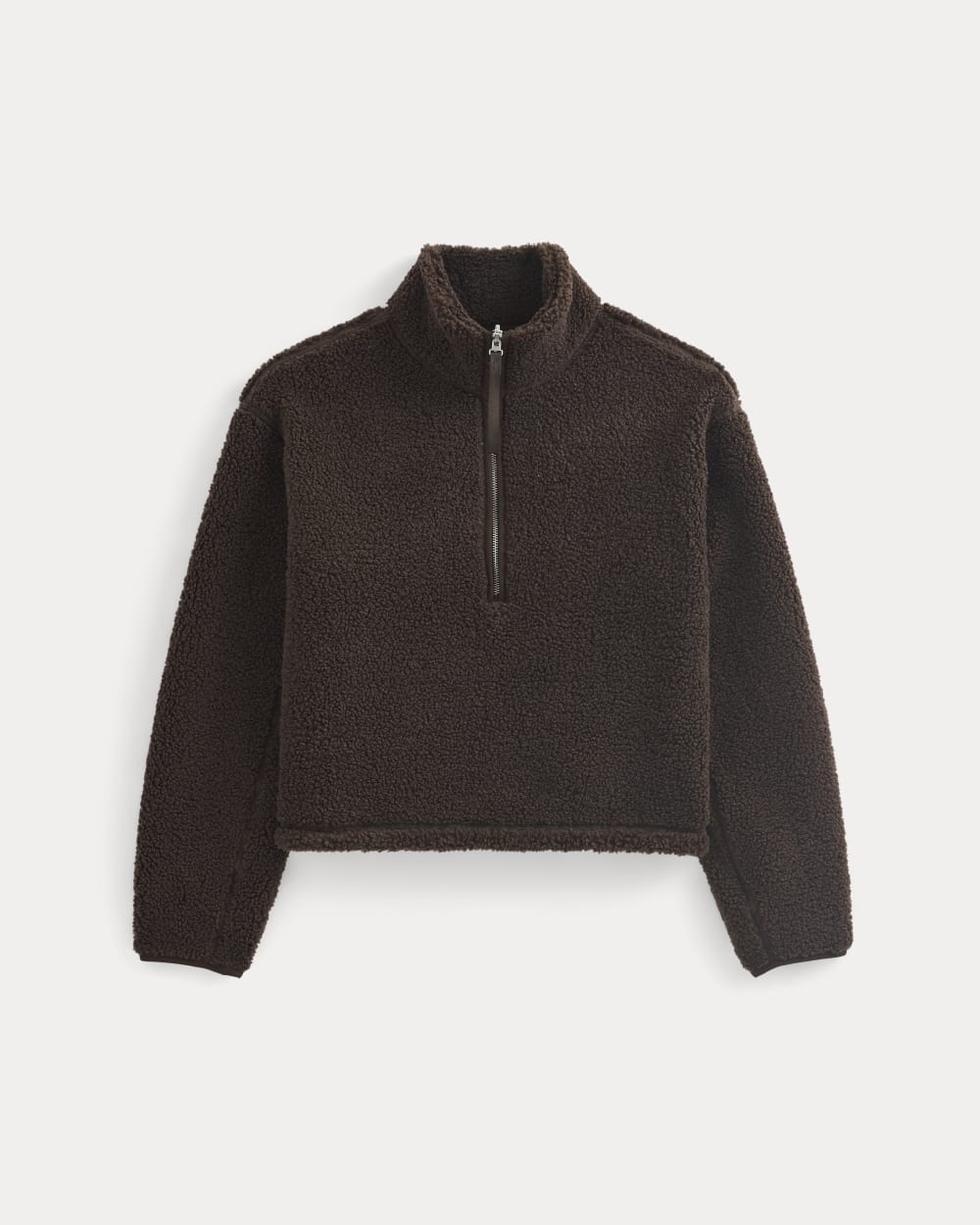 Reversible Teddy Half-Zip Pullover | Coffee Bean - Image 2