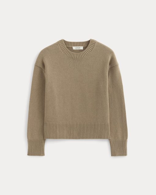 Alternative view of The Boxy Sweater in Everyday Cotton | Dark Heathered Camel
