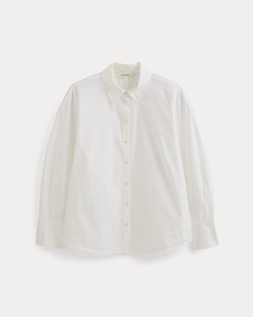 Alternative view of Lantern-Sleeve Shirt in Lightweight Cotton | White