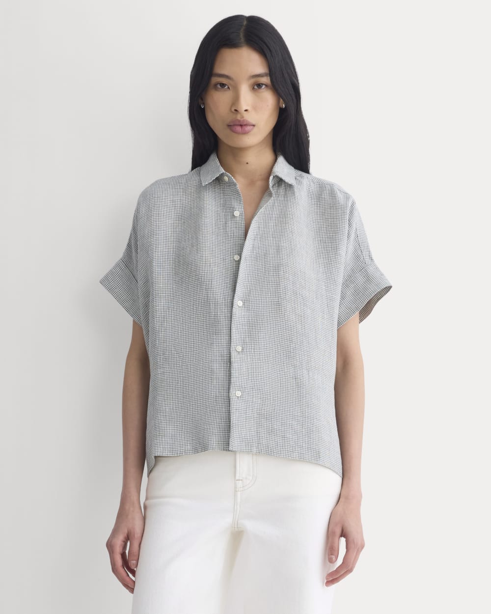 The Boxy Shirt in Linen | Agave Green