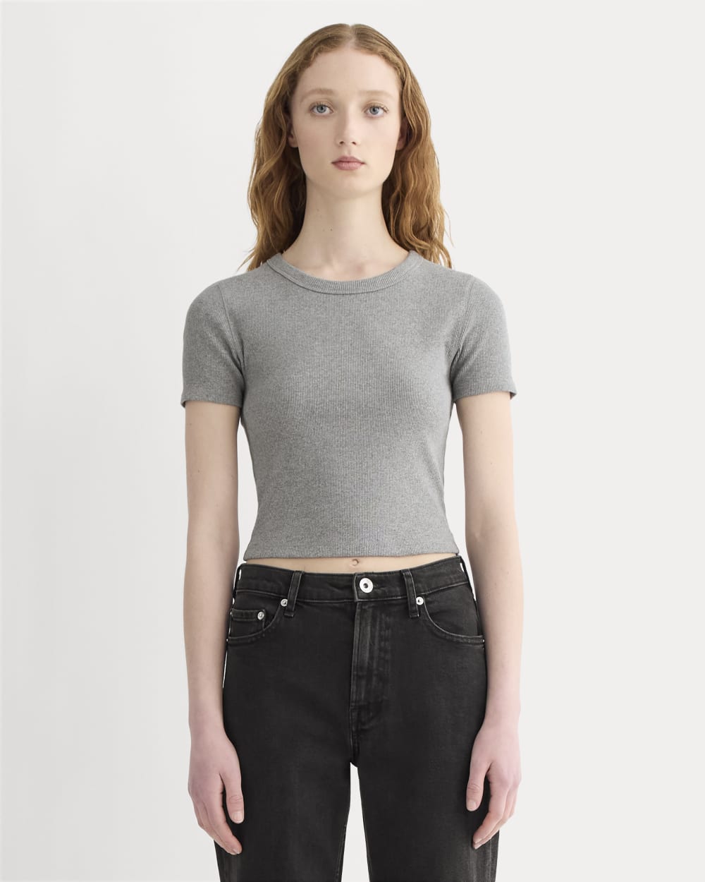 The '90s Rib Tee | Mid Heather Grey