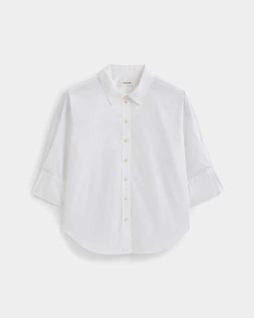 Alternative view of Cuff Detail Shirt in Lightweight Cotton | White
