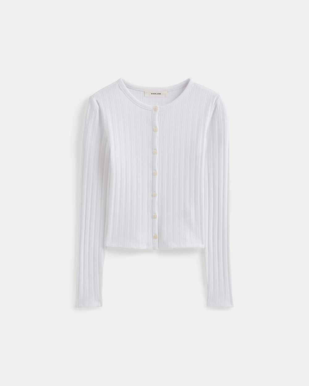 Cardigan in Pointelle | White - Image 2