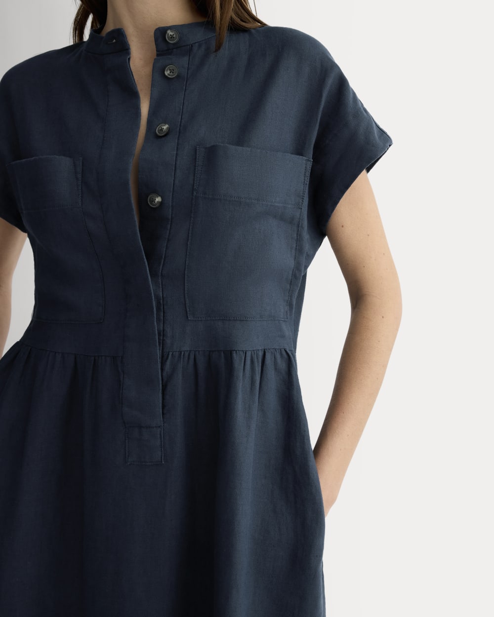 The Craft Dress in Linen | Navy - Image 4