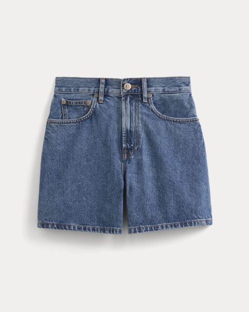 Alternative view of Way-High® A-Line Denim Short | Ocean