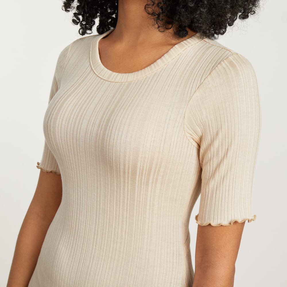 The Open Back Rib Dress | Parchment - Image 5