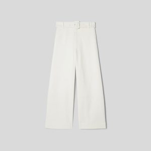 Alternative view of The Structured Cotton Belted Pant | Bone