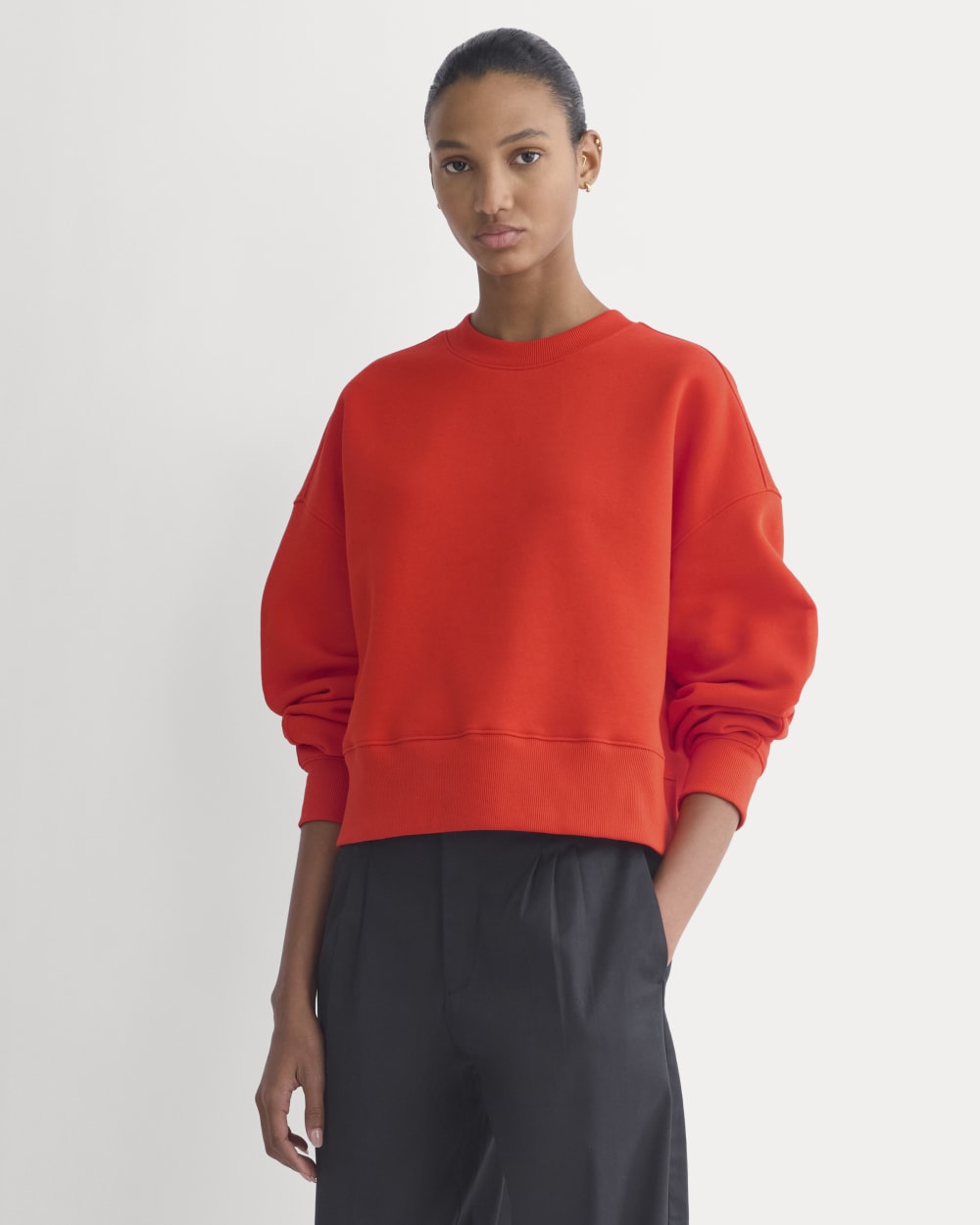 Luxe Fleece Sweatshirt | Fiery Red - Image 3