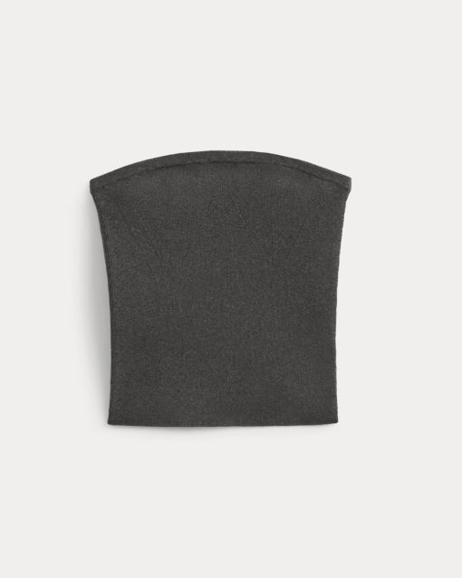 Alternative view of Knit Tube Top | Heathered Soot