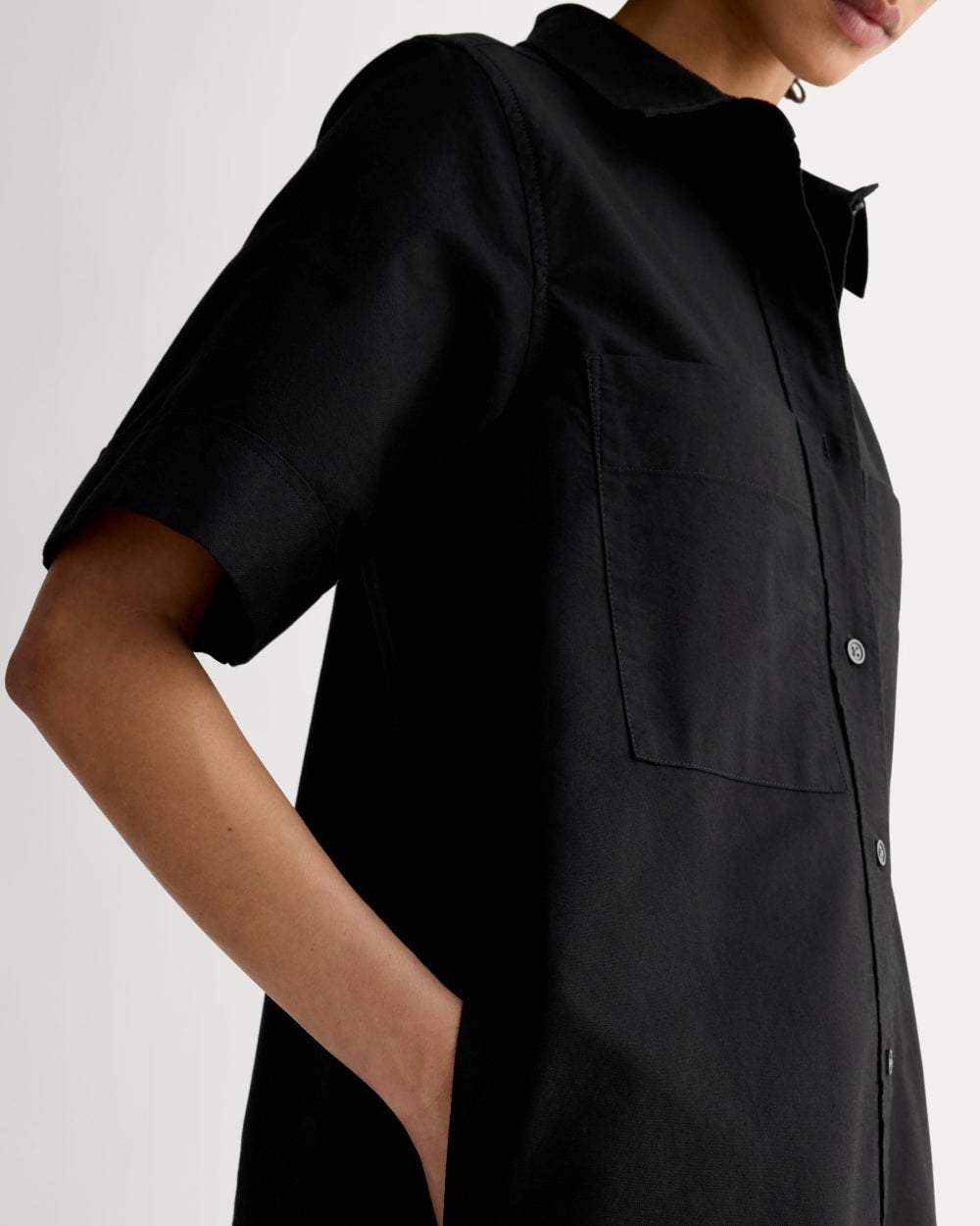 The Oxford Short-Sleeve Shirt Dress | Black - Image 4