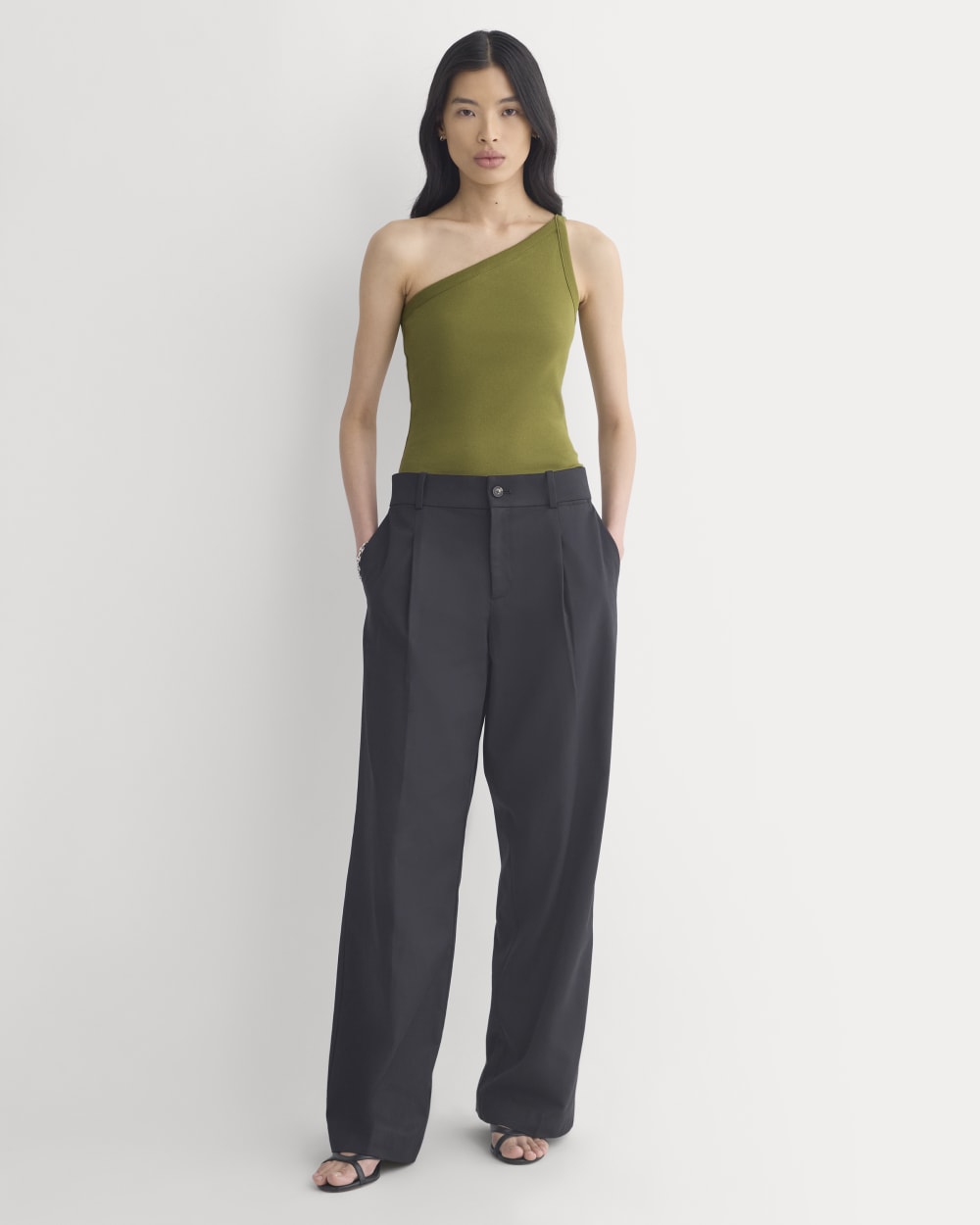 RetroSoft Cotton One-Shoulder Tank | Mayfly - Image 3